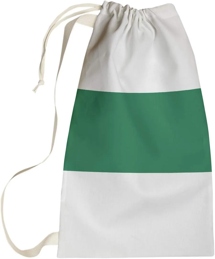NFS Philadelphia Throwback Football Stripes Laundry Bag, 18 x 29, White and Green