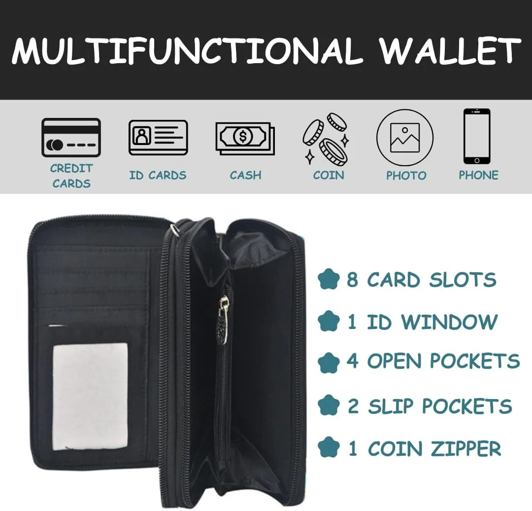 NGIL Canvas All in One Wallet, Wallet, Women Wallet, Wristlet Wallet, Zippered Wallet for Women (Black Glitter- Black)