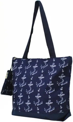 NGIL Medium Top Zipper Closure Canvas Tote Bag with Attached Matching Coin Purse For Moms and Nurses