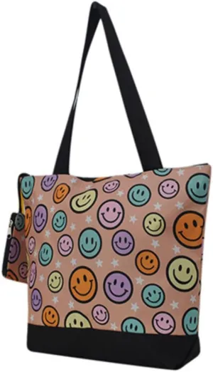 NGIL Medium Top Zipper Closure Canvas Tote Bag with Attached Matching Coin Purse For Moms and Nurses