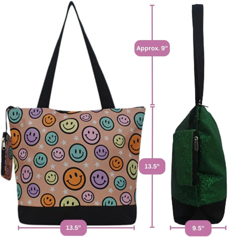 NGIL Medium Top Zipper Closure Canvas Tote Bag with Attached Matching Coin Purse For Moms and Nurses