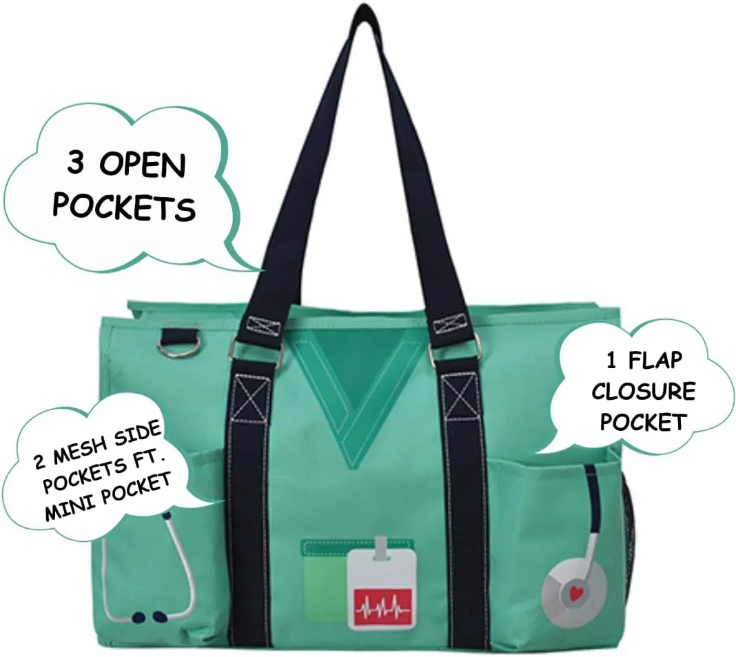 NGIL Utility Water Resistant Tote Bag, Top Zipper Closure, Perfect Gifts for Working Women, Nurses, Gym bag