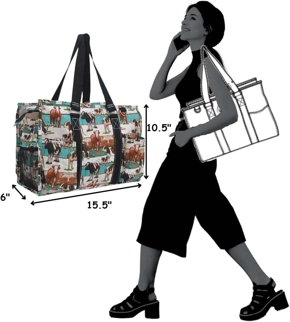 NGIL Utility Water Resistant Tote Bag, Top Zipper Closure, Perfect Gifts for Working Women, Nurses, Gym bag
