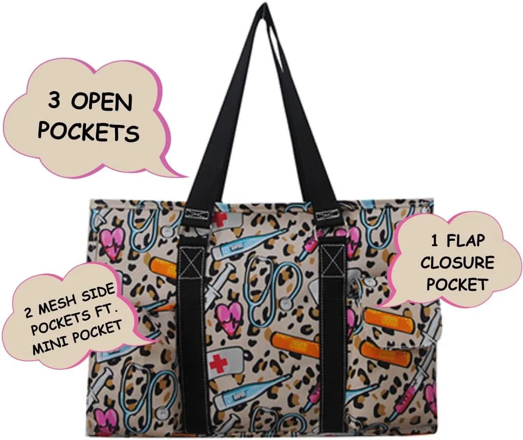 NGIL Utility Water Resistant Tote Bag, Top Zipper Closure, Perfect Gifts for Working Women, Nurses, Gym bag