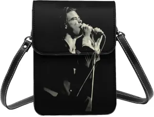 Nick Rock Cave and The Bad Music Seeds Small Cell Phone Purse For Women PU leather Crossbody Bag Classic Shoulder Bags Wallet For Adults Adjustable Strap Purses