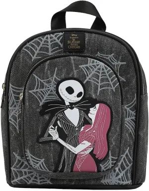 Nightmare Before Christmas Jack & Sally 9.6" Gray Mini Backpack