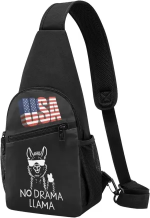 No Drama Llama Funny，Fashion One-Shoulder Bag，Anti-Theft Crossbody Shoulder Chest Bag