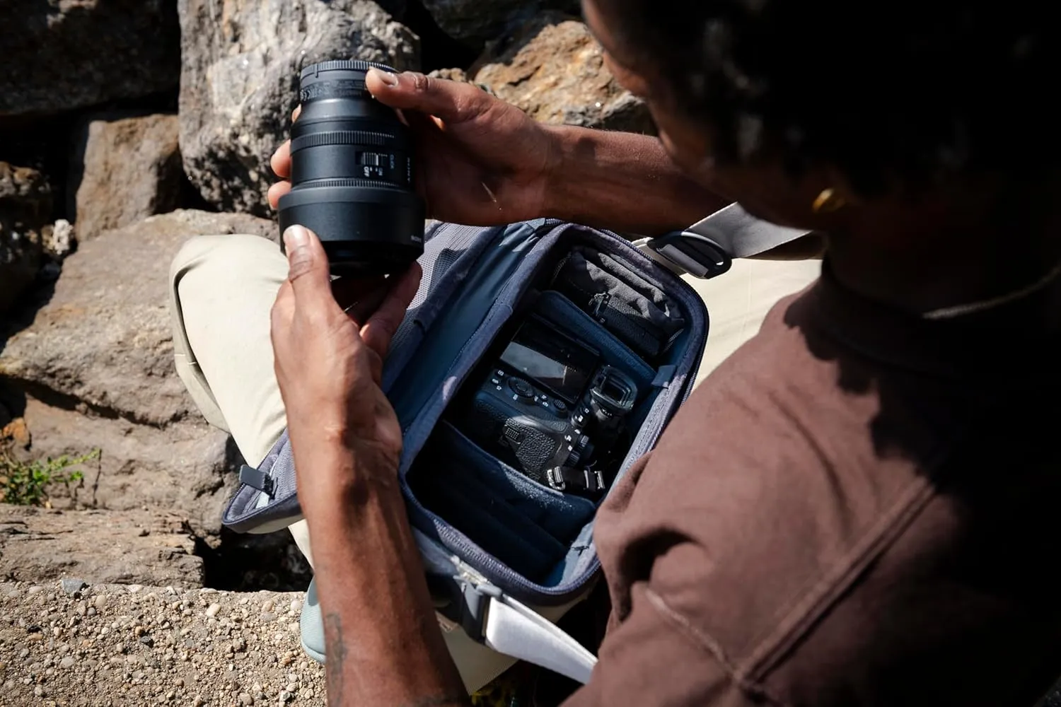NOMATIC Luma Camera Sling 12L - Sling Bag Designed by Peter McKinnon - Camera Bag for Photographers (Sage)