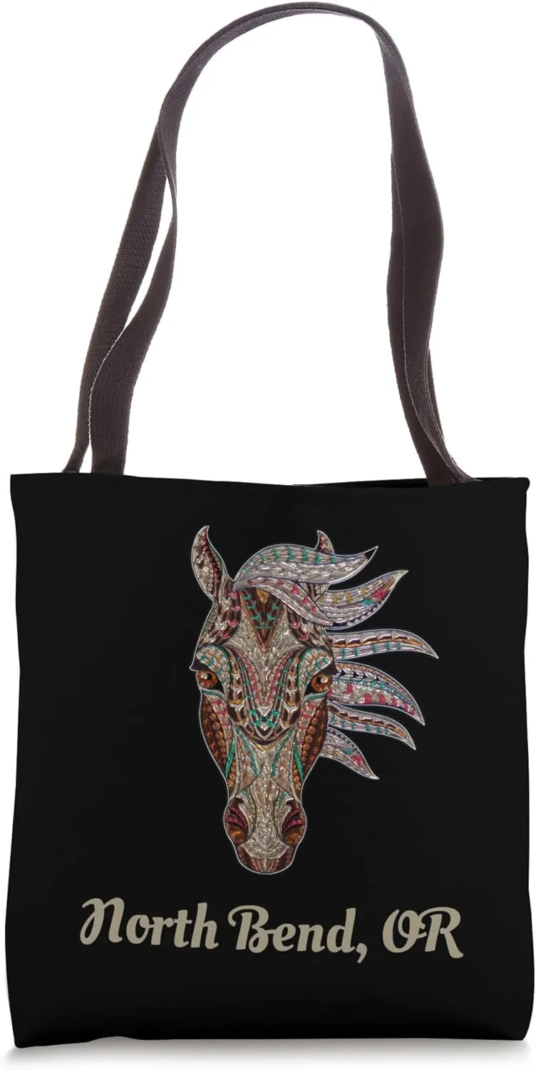 North Bend, Oregon Geometric Tribal Country Art Tote Bag