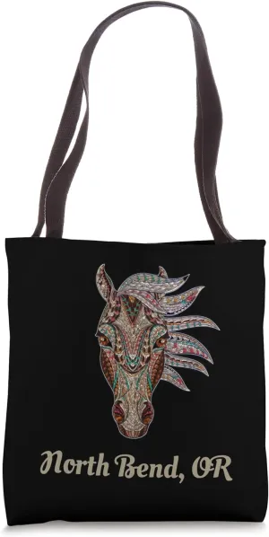 North Bend, Oregon Geometric Tribal Country Art Tote Bag