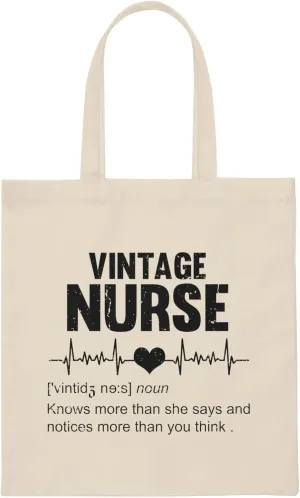 Novelty Nurse Registered Physician Humorous Midwife Medical Worker Hospital Caregiver Canvas Tote Bag