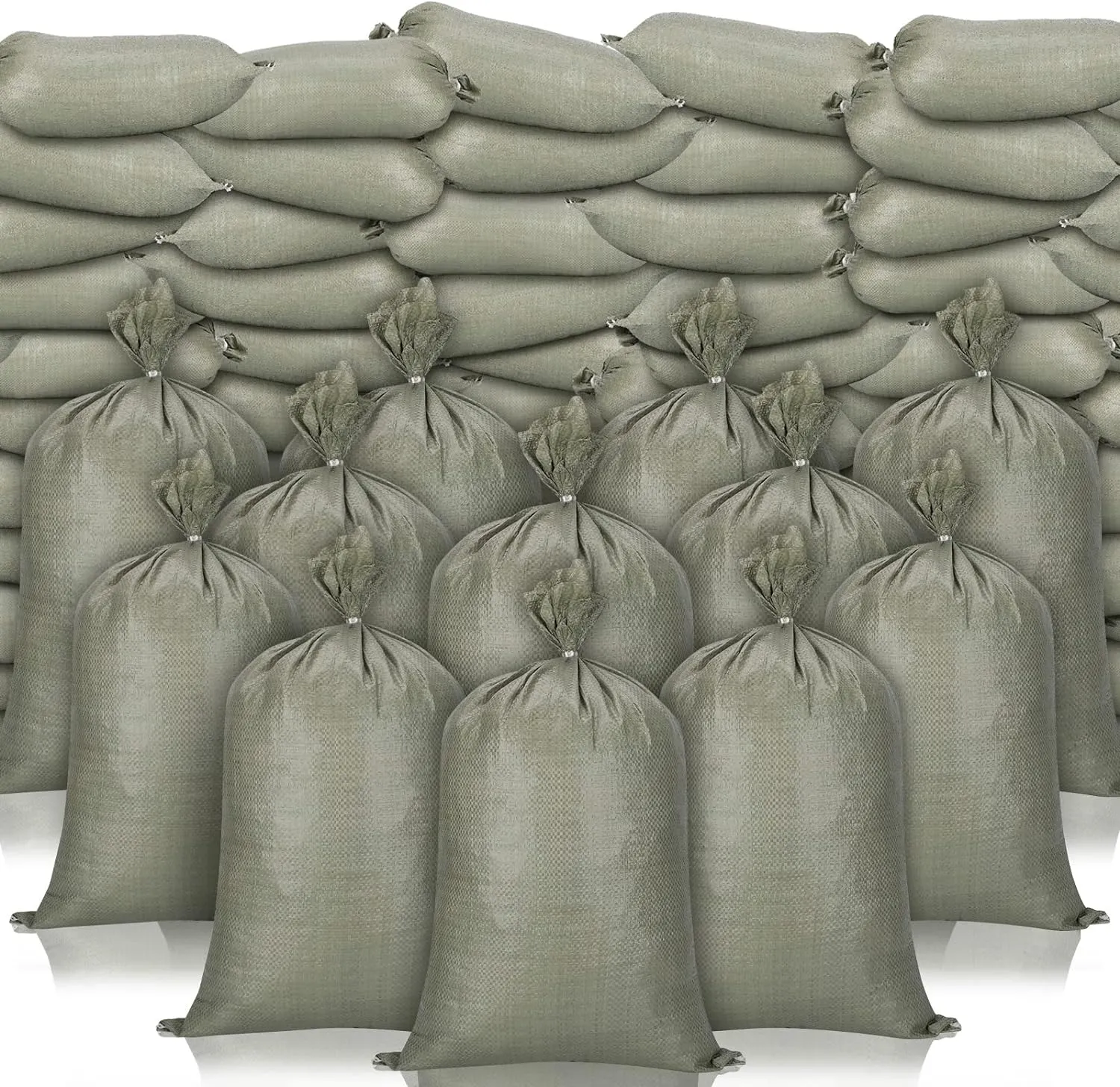 Nuenen 300 Pieces Heavy Duty Sand Bags with Ties Empty Woven Polypropylene Sand Bags Bulk for Hurricane Flooding, Sand Bags Flood Protection, Store Bags, 14" x 26"