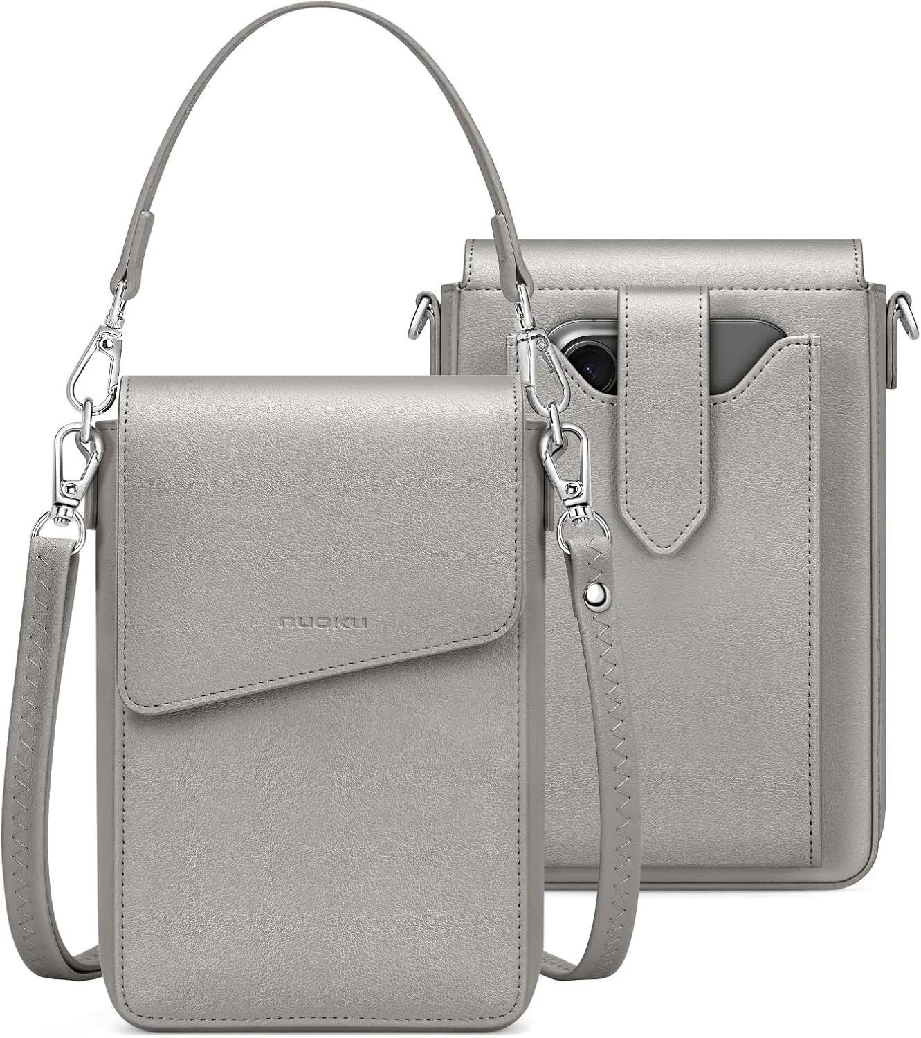 nuoku Small Crossbody Wallet Purse for Women with Phone Pocket, Small Crossbody Phone Bag with 2 Straps