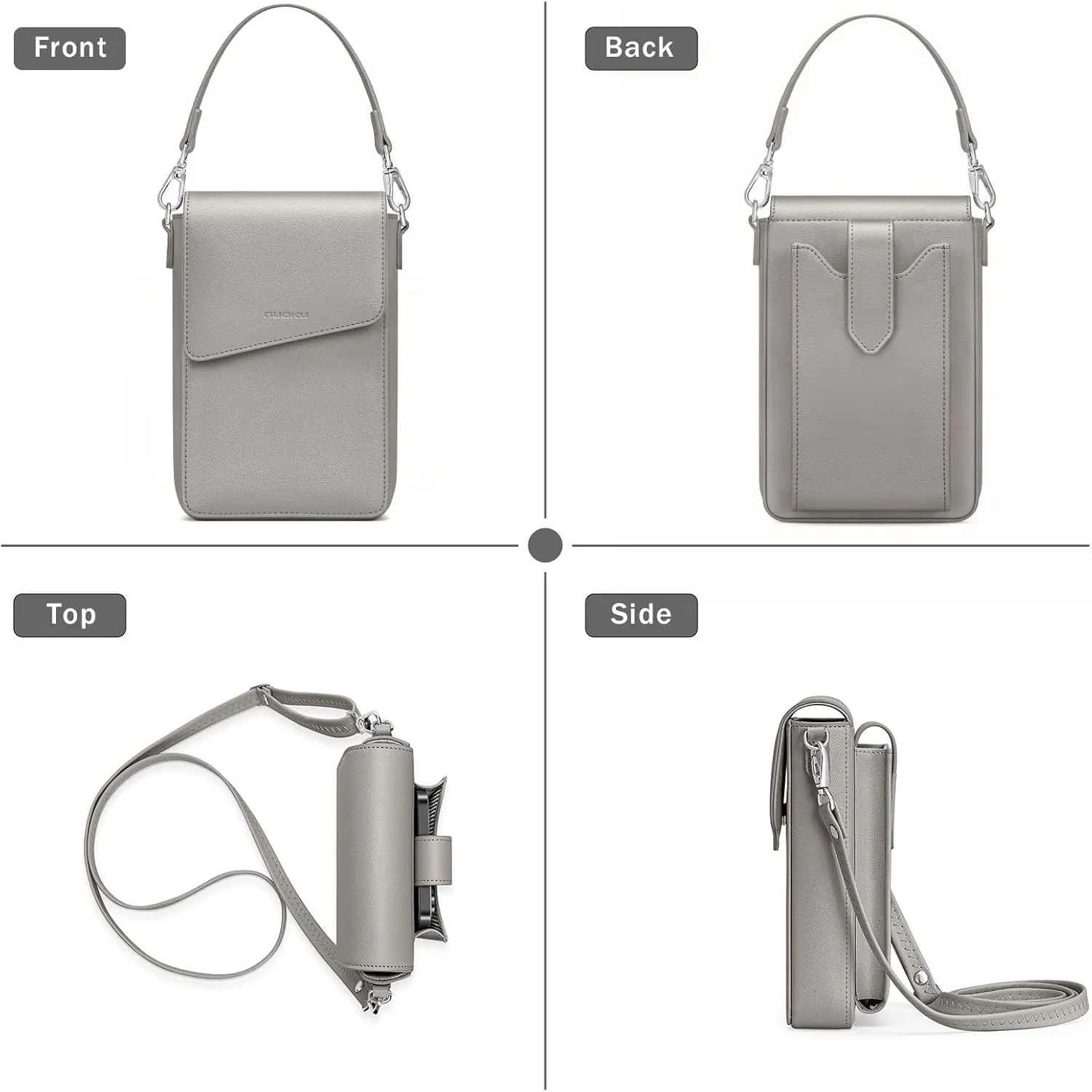 nuoku Small Crossbody Wallet Purse for Women with Phone Pocket, Small Crossbody Phone Bag with 2 Straps