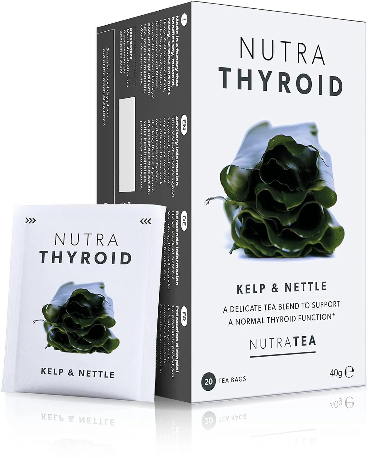 NUTRATHYROID - Thyroid Support Tea | Thyroid Health Tea - Supporting Your Metabolism and Thyroid Function - 40 Enveloped Tea Bags - by Nutra Tea - Herbal Tea - (2 Pack)