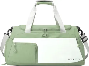 Nylon 48.5 cms Travel Duffle Bag for Women Muti- Pocket Sports Shoulder Duffel Bag with Wet Pocket & Shoe Compartment Weekender Overnight Travel Luggage Garment Bag, Green, Style - 2