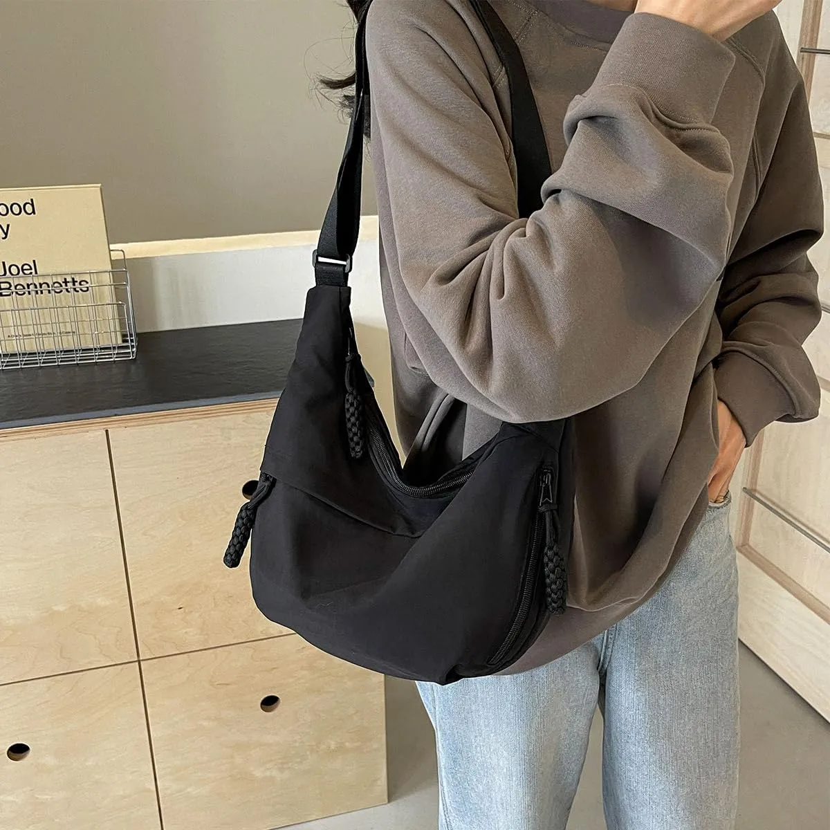 Nylon Crossbody Bags for women Purse Handbags Shoulder Bags Travel Tote Messenger Bag Men Hobo Bags