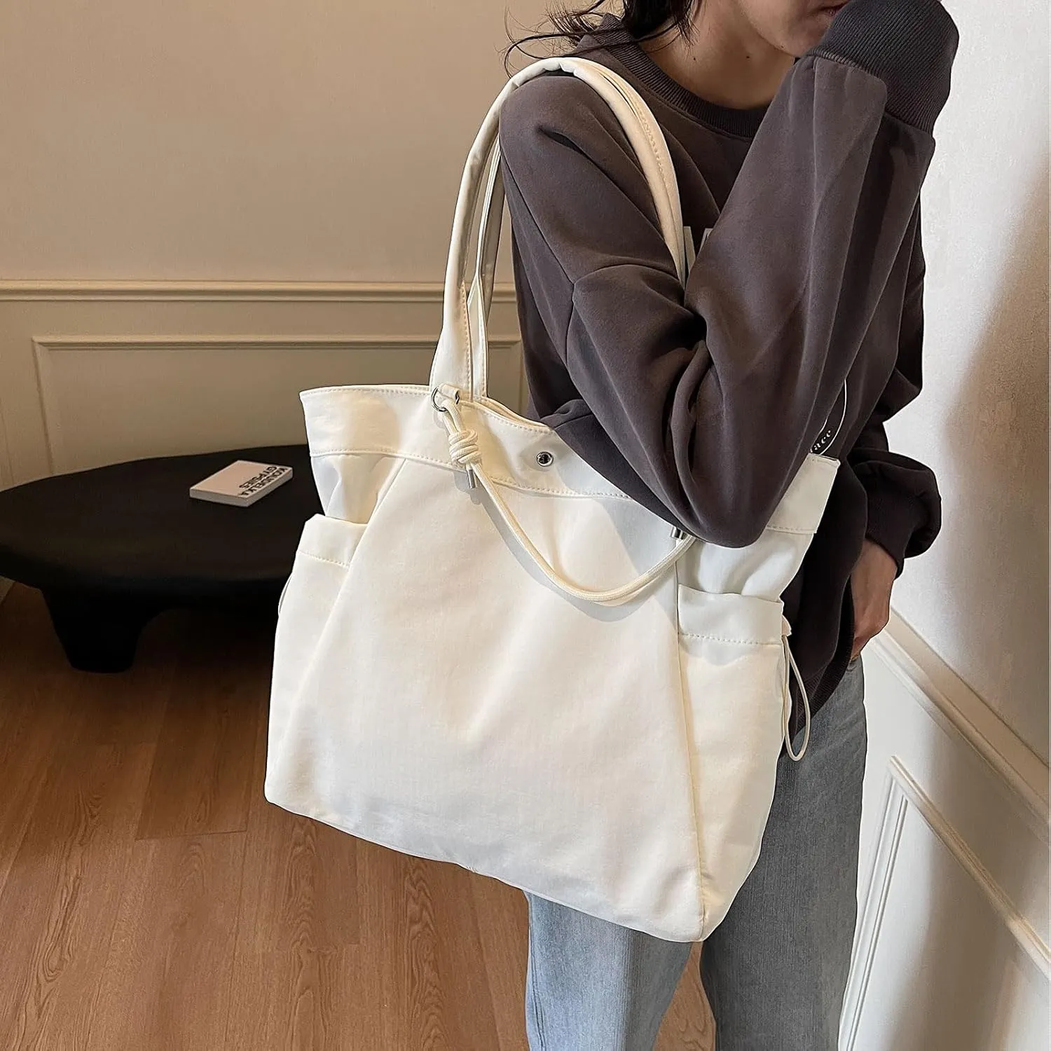 Nylon Hobo Bag Plain Casual Shoulder Bag Laptop Bag Tote Bag Stachel Bag Travel Daypacks