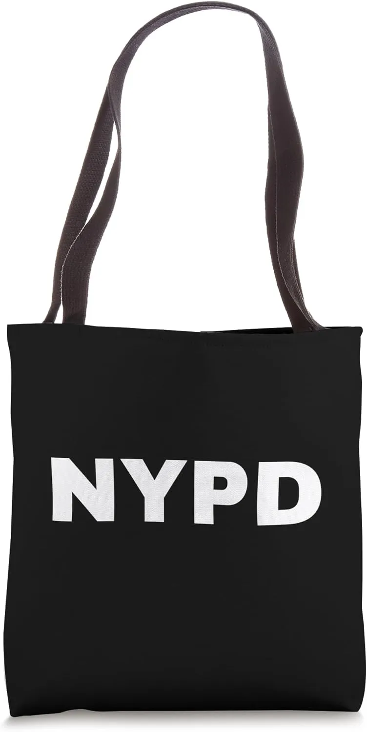 NYPD Initials Plain White Capital Letters Acronym Tote Bag