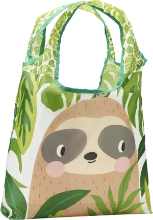 O-WITZ Reusable Grocery Bags | Vibrant Tote Bag For Groceries, Gym, Beach Gear, Toys & More | Washable Design With Large Handles For Maximum Convenience | Folds Into A Small Pouch, Sloth Green