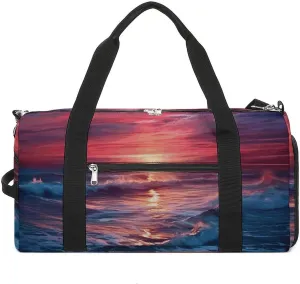Ocean at Warm Twilight Gym Bag for Men Women Water Resistant Duffle Bag Travel Lightweight Bag for Travel Sports