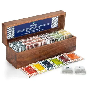 Octavius, Gift's Select - Assorted Tea in Wooden Box | 6 Flavors, 60 Tea Bags | Black & Green Tea | Tea Gifts for Women & Men | Pack of 1