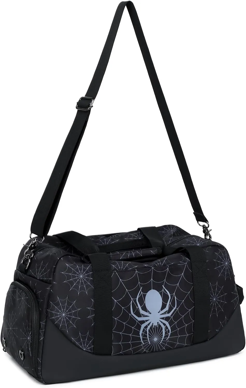 Octsky Kids Sports Gym Bag Boys Girls Overnight Weekend Bag with Shoe Compartment Small Soccer Duffel Football Bag, Spider blue