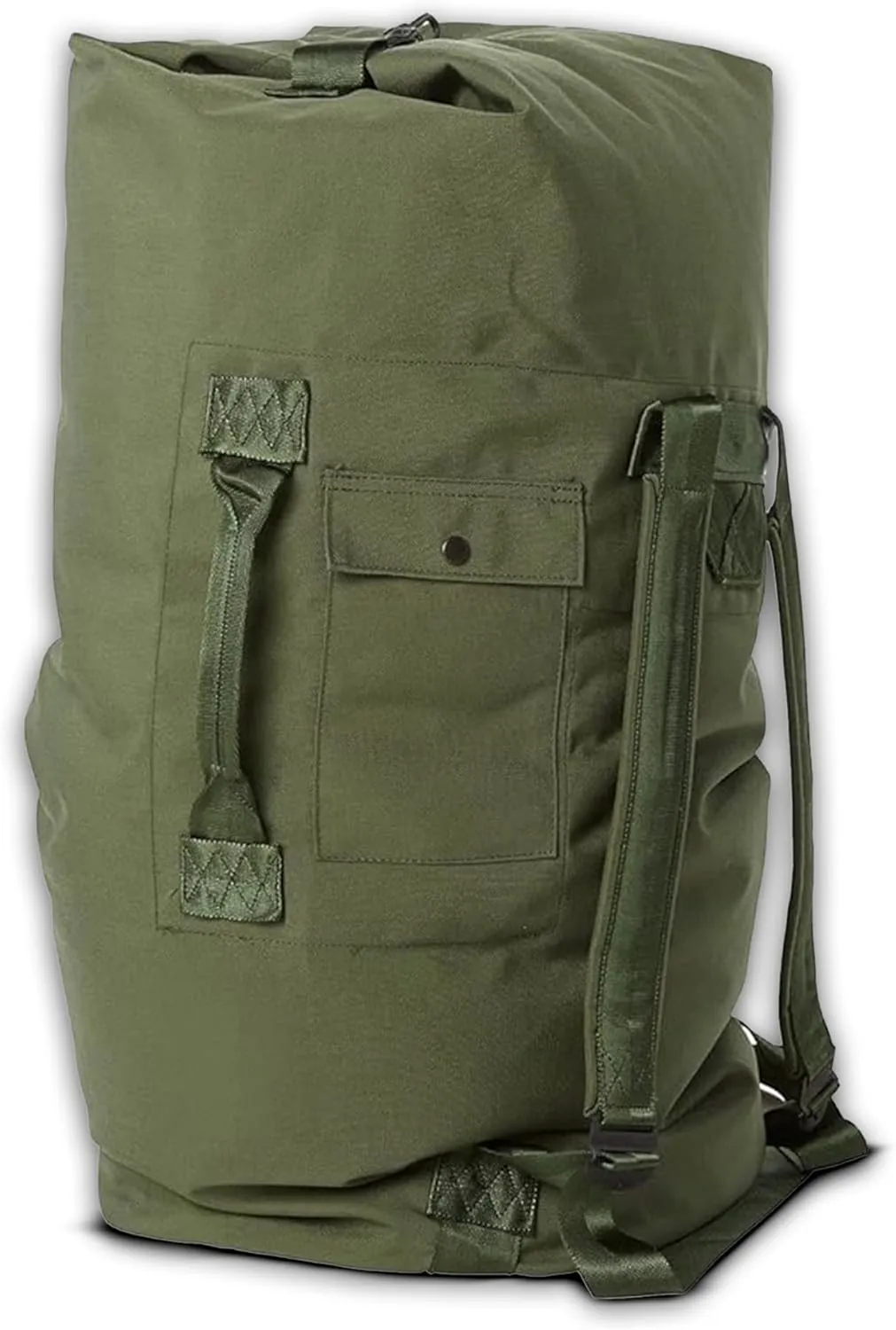 Olive Drab Green Military Style Duffle Bag – 70 lb Nylon Tactical Duffle Bag w/Padded Straps – Water Resistant Large Sport Bag for Travel, Gym, Camping, Hunting & Outdoor Gear