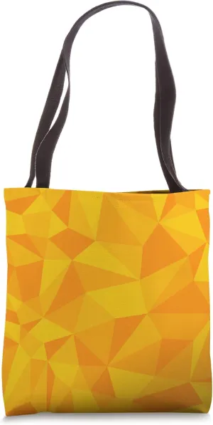 Orange Geometric Shapes Polygon Pattern Tech Design Tote Bag