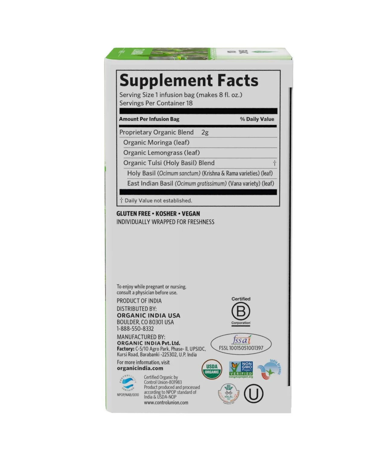 Organic India Energizing Tulsi Herbal Tea Favorites - Breakfast, Green, Moringa - Holy Basil, Adaptogen, Vegan, USDA Certified Organic, Non-GMO - 18 Infusion Bags per Box (Pack of 3)