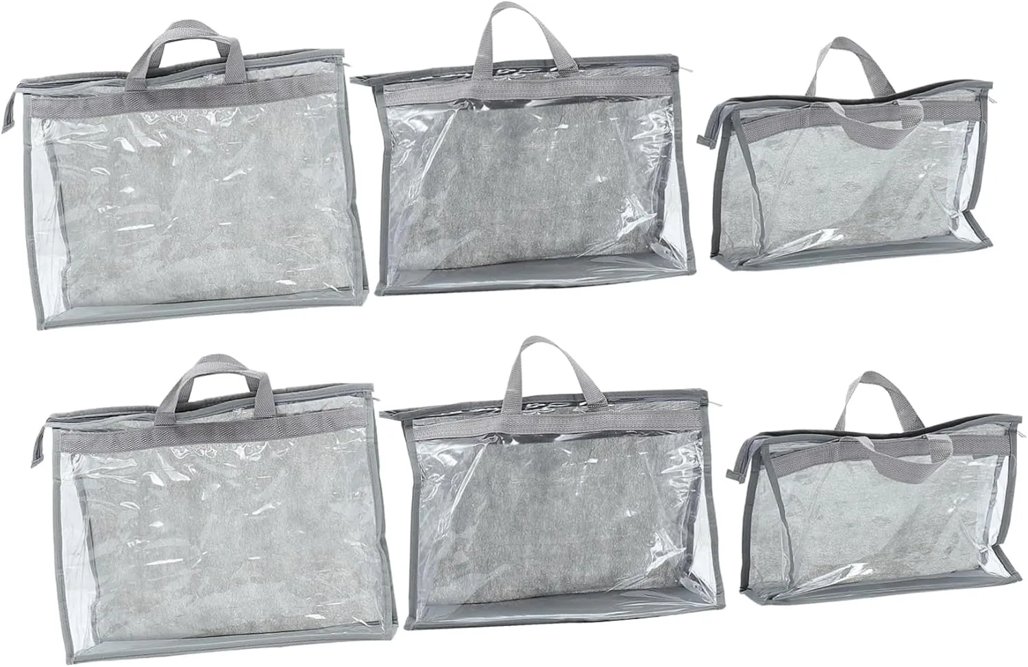 Organize Your Handbags 6 Pvc Storage Bags Washable Dustproof Hanging Pouches for Closet Door and Shelves
