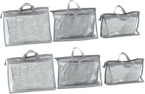 Organize Your Handbags 6 Pvc Storage Bags Washable Dustproof Hanging Pouches for Closet Door and Shelves