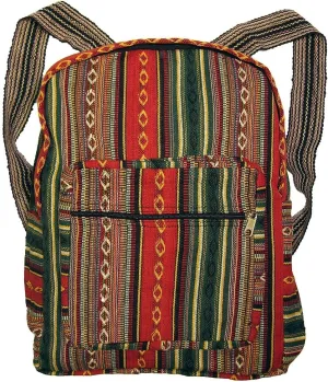 Original Collections Unisex Tribal Red Woven Cotton Ethnic Hippie Backpack or Daypack One_Size