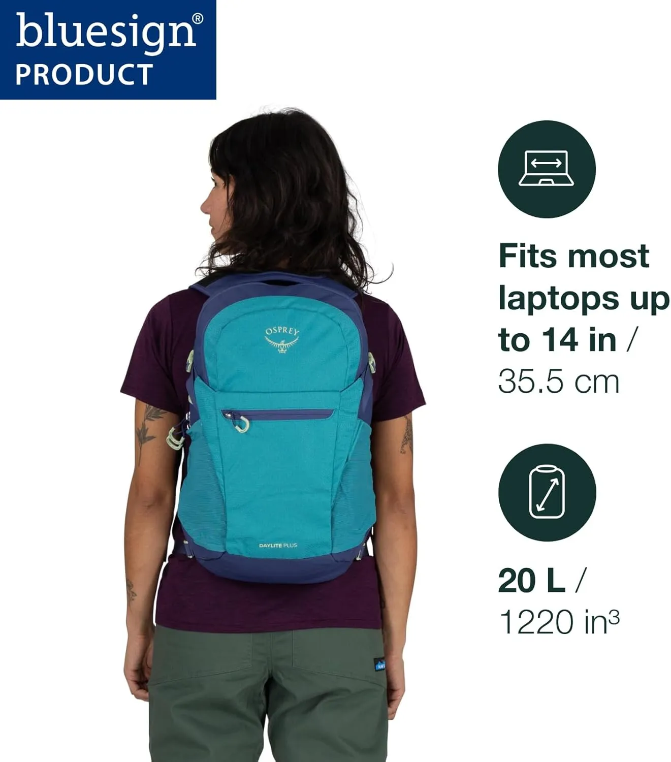 Osprey Daylite Plus Commuter Backpack, Frosty Mint Green
