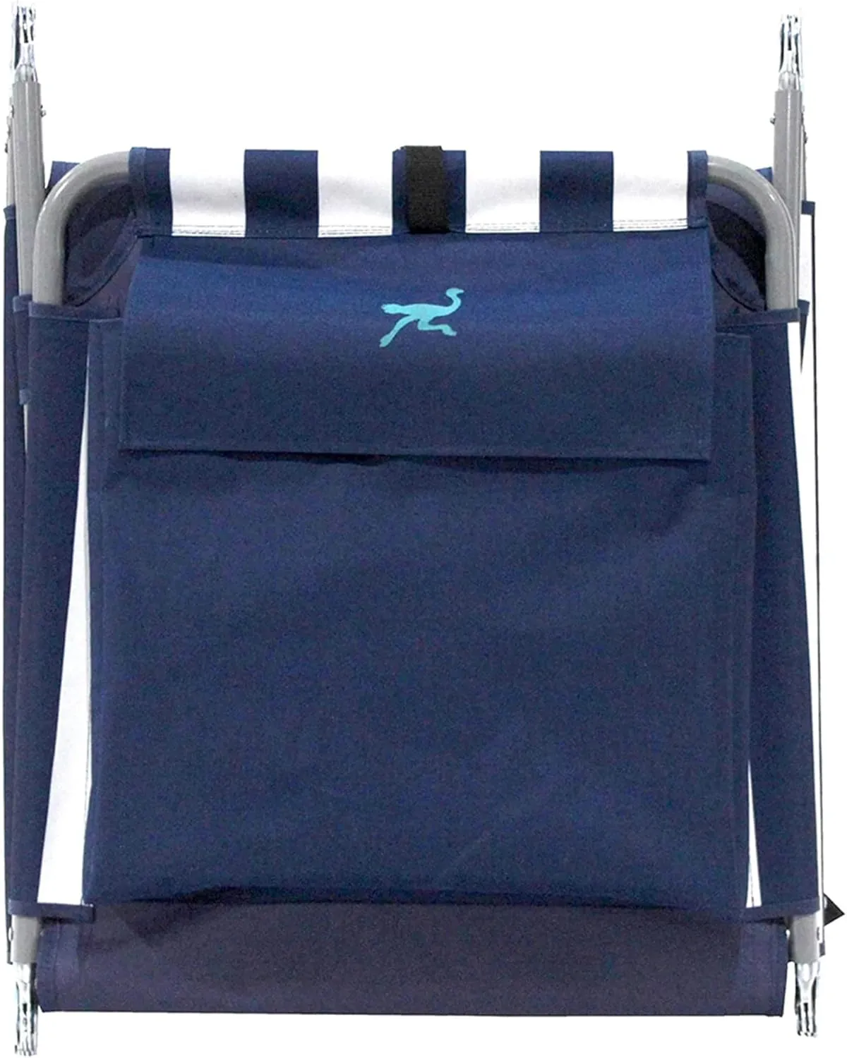 Ostrich Beach Lounge Chair, Folding & Reclining Outdoor Backpack Chaise Lounger, Navy/White Striped
