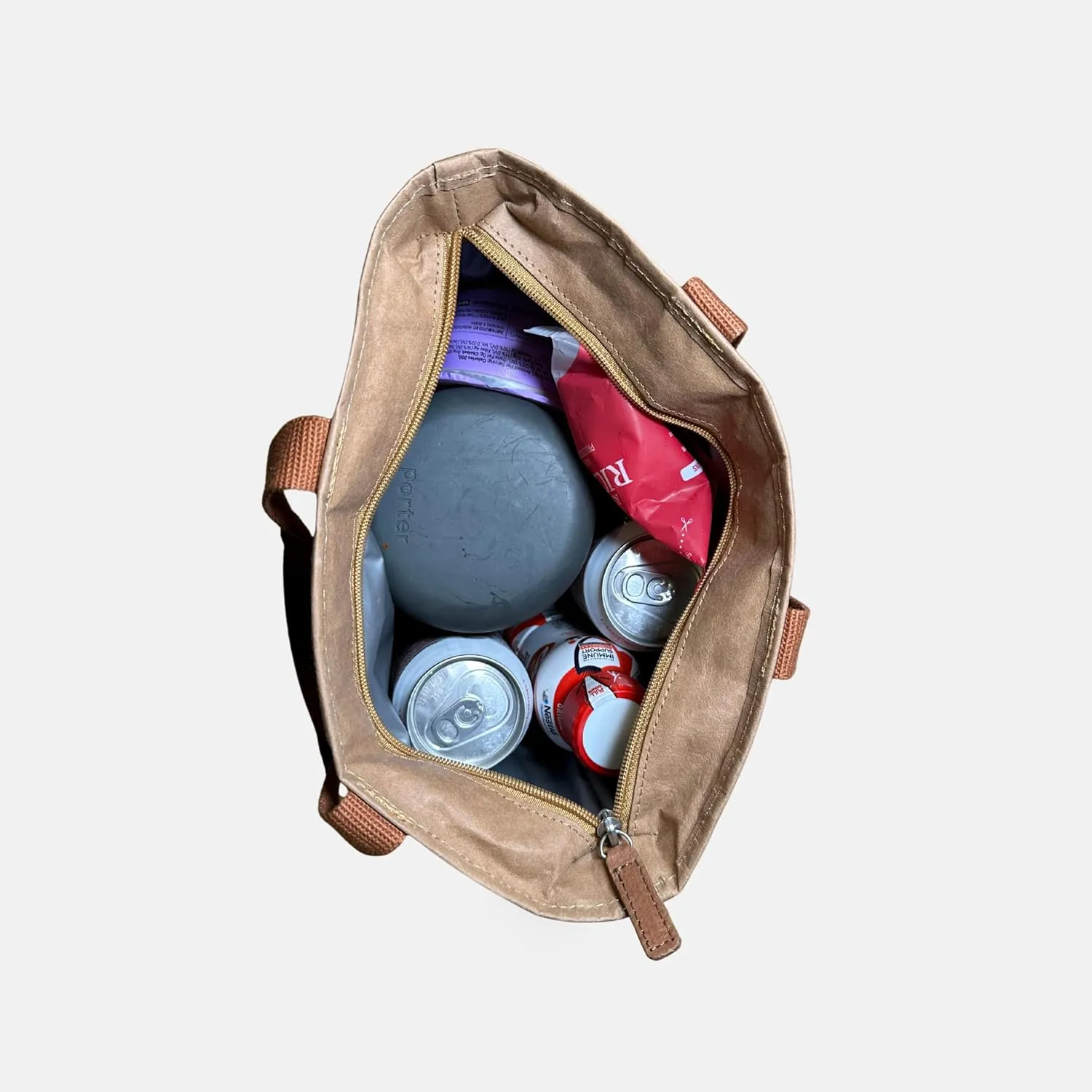 Out of the Woods Mini Shopper Lunch Cooler, Reusable and Eco-Friendly, Brown