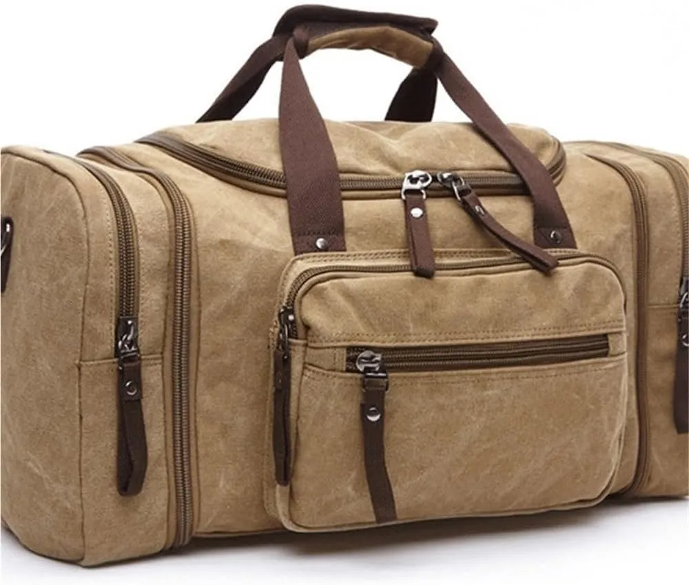 Oversized Waterproof Duffel Bag Canvas Duffle With Adjustable Shoulder Strap Carry On for Men For Overnight Trips