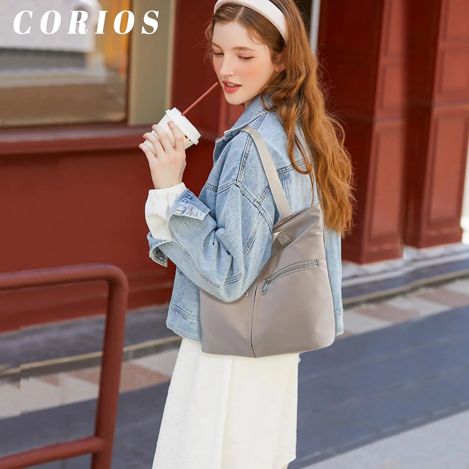 Oxford Tote Bag for Women Waterproof Handbag Large Capacity Shoulder Bag Multi-Pocket Top Handle Bag Casual Hobo Bag