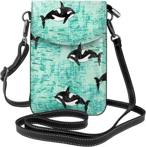 Pacific Ocean biological Print crossbody cell phone purse for women,trendy mini handbag with credit card slots