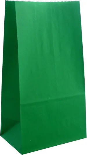 Party Favor Bags - 50 Pack Kraft Paper Goodie Gift Lunch Bags - Treat Bags and Party Supplies for Theme Party, Kids Birthday, St Patrick's Day, Christmas - 5"x3"x9" (Green)