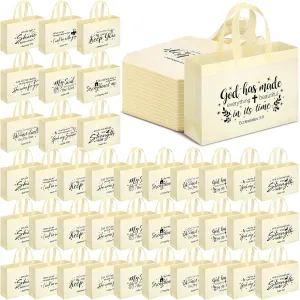 Paterr Religious Tote Bags Large Tote Christians Bible Non Woven Reusable Goodie Bags with Handles for Women Groceries Party