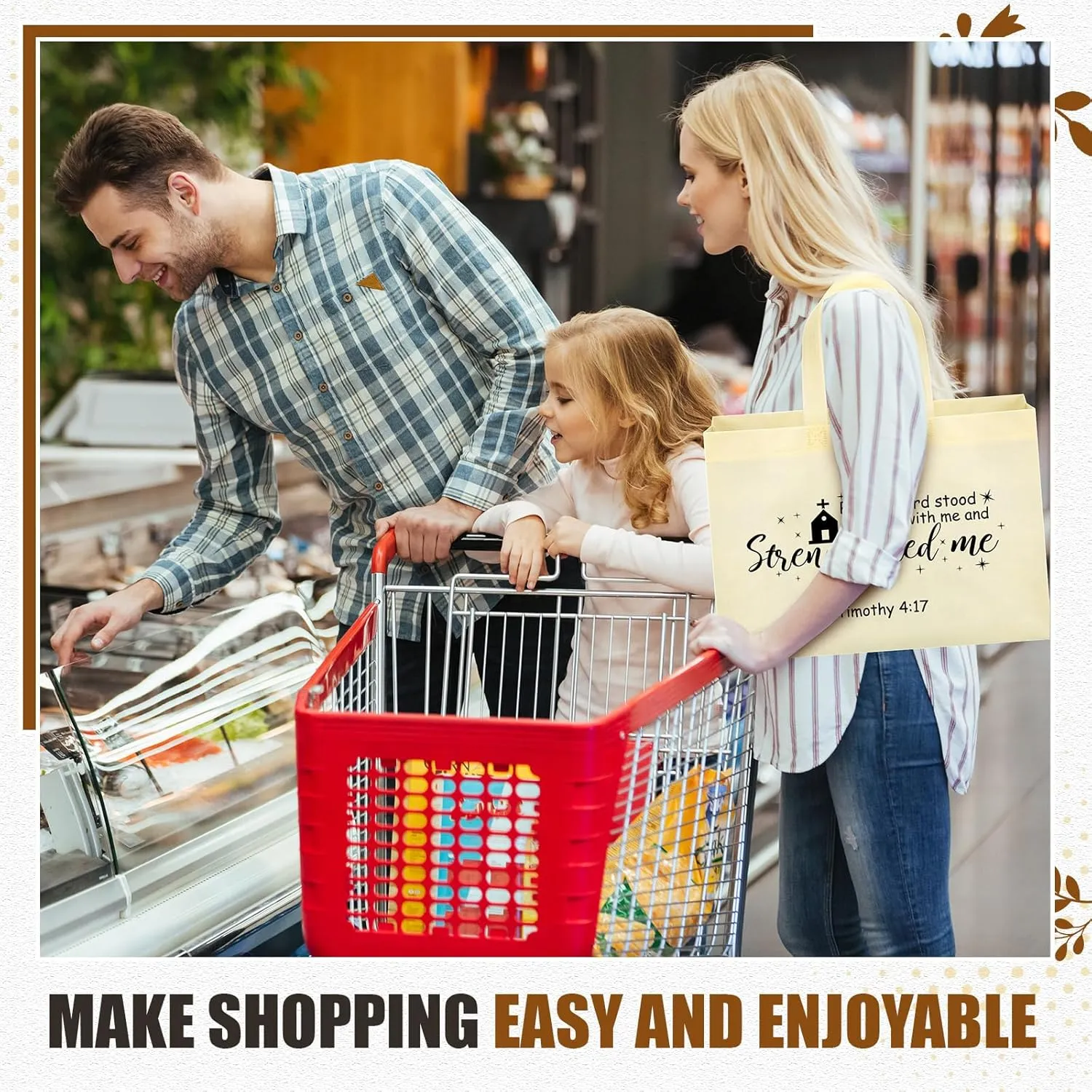 Paterr Religious Tote Bags Large Tote Christians Bible Non Woven Reusable Goodie Bags with Handles for Women Groceries Party