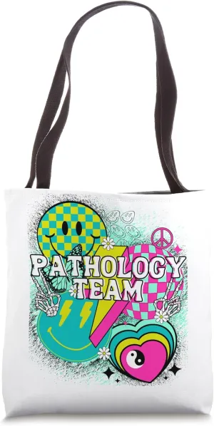 Pathology Team Nurse Doctor Happy Y2K Matching 90s Peace Tote Bag