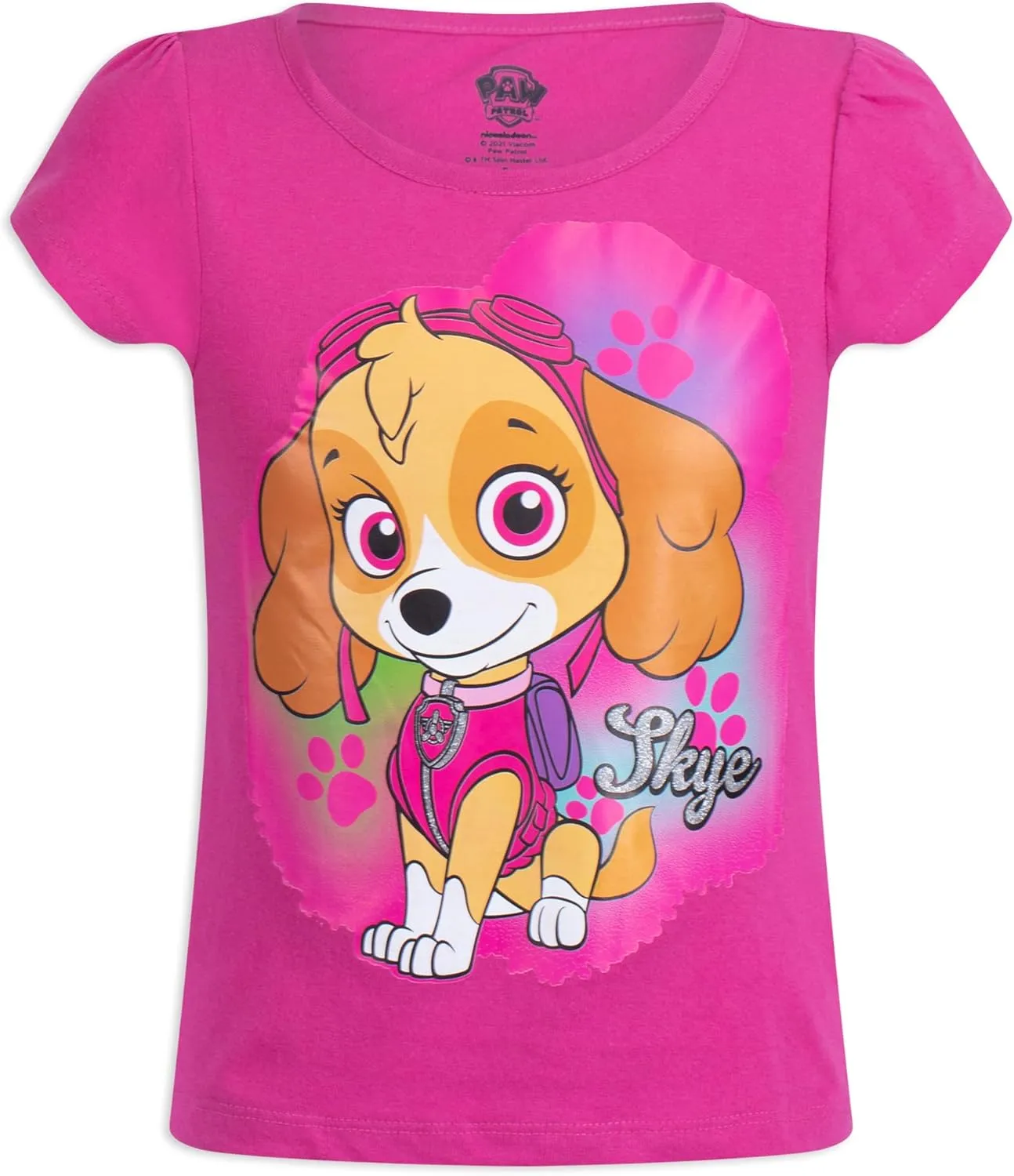 Paw Patrol Nickelodeon Skye and Everest Girls 3 Pack T-Shirts for Toddler Little Kids