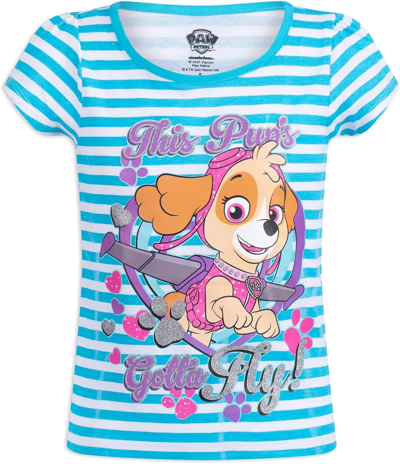 Paw Patrol Nickelodeon Skye and Everest Girls 3 Pack T-Shirts for Toddler Little Kids