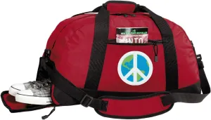 Peace Sign Duffle Bags - World Peace Gym Bag w/SHOE POCKETS