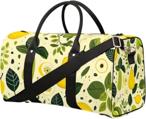 Pear Lemon Leaves Foldable Lightweight Duffle Bag for Travel - Waterproof Carry On Bags for Airplanes, Travel Duffel Bags for Gym, Weekend