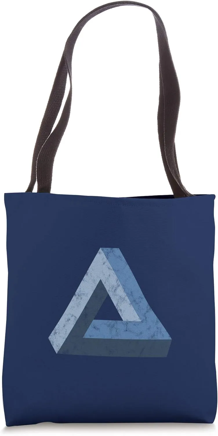 Penrose Tribar, optical illusion, impossible triangle, maths Tote Bag