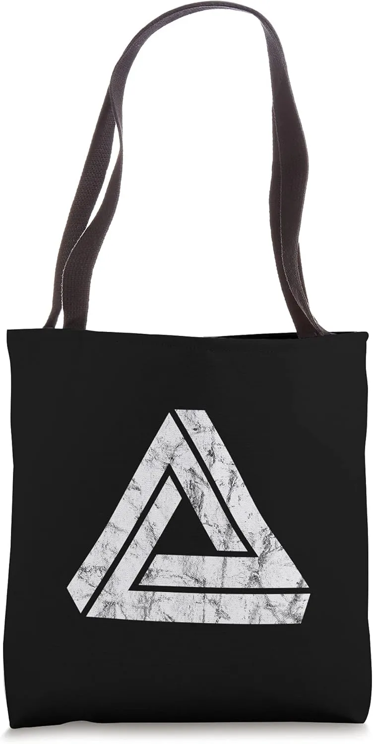 Penrose Tribar, optical illusion, impossible triangle, maths Tote Bag