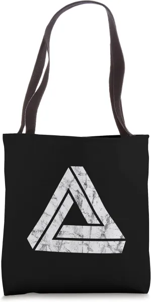 Penrose Tribar, optical illusion, impossible triangle, maths Tote Bag